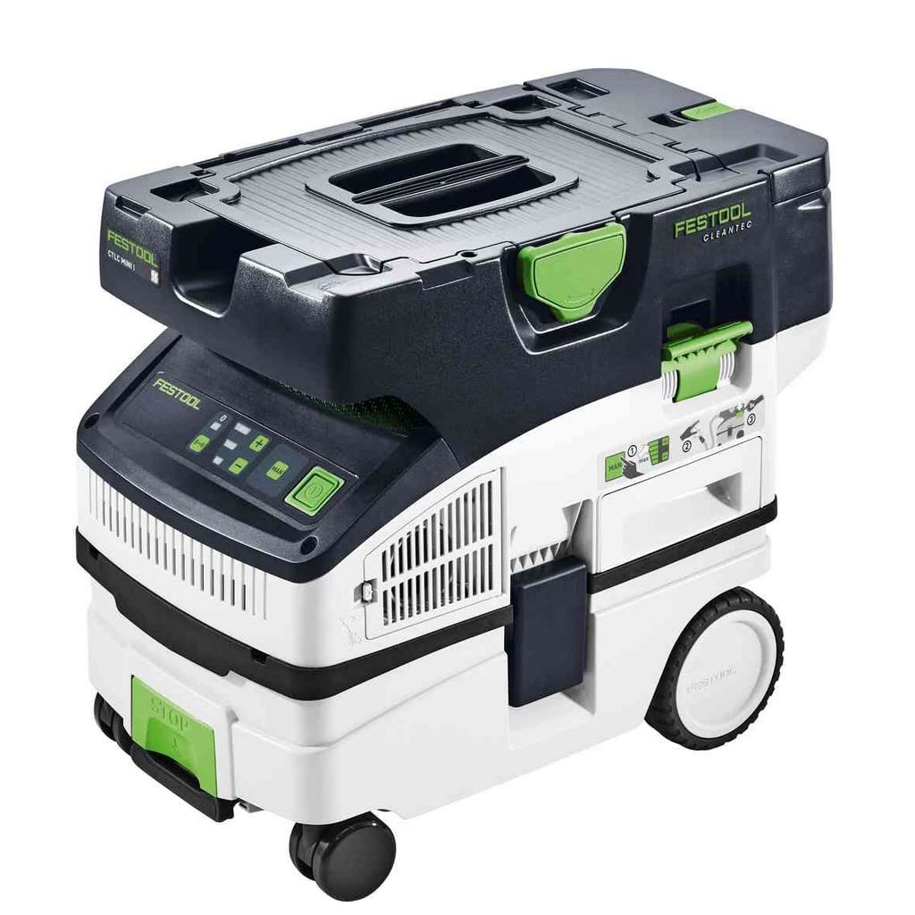 Festool Akku-Absaugmobil CTLC Mini I-Plus CLEANTEC (mit Hauptfilter, SELFCLEAN Filtersack, Saugschlauch, Sauger-Fernbedienung, Energie-Set SYS 18V)