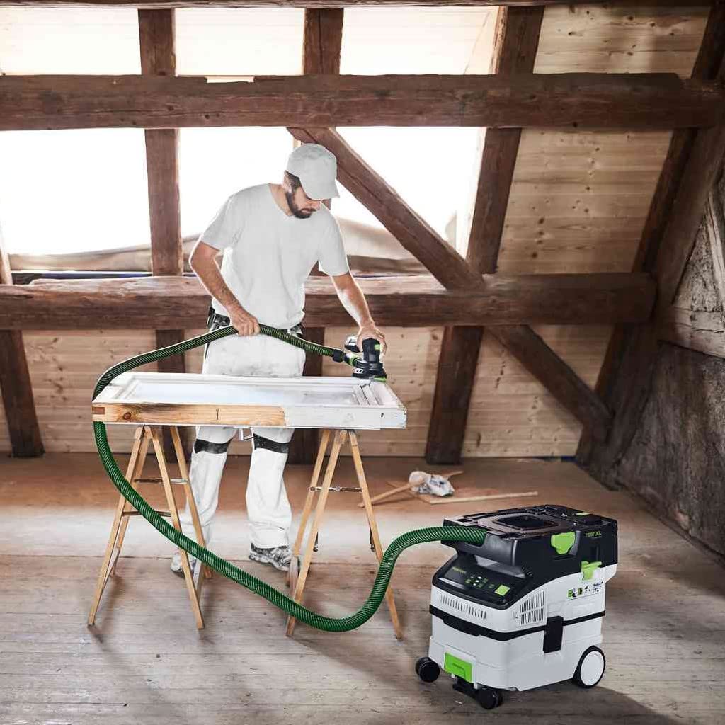Festool Akku-Absaugmobil CTLC Mini I-Plus CLEANTEC (mit Hauptfilter, SELFCLEAN Filtersack, Saugschlauch, Sauger-Fernbedienung, Energie-Set SYS 18V)