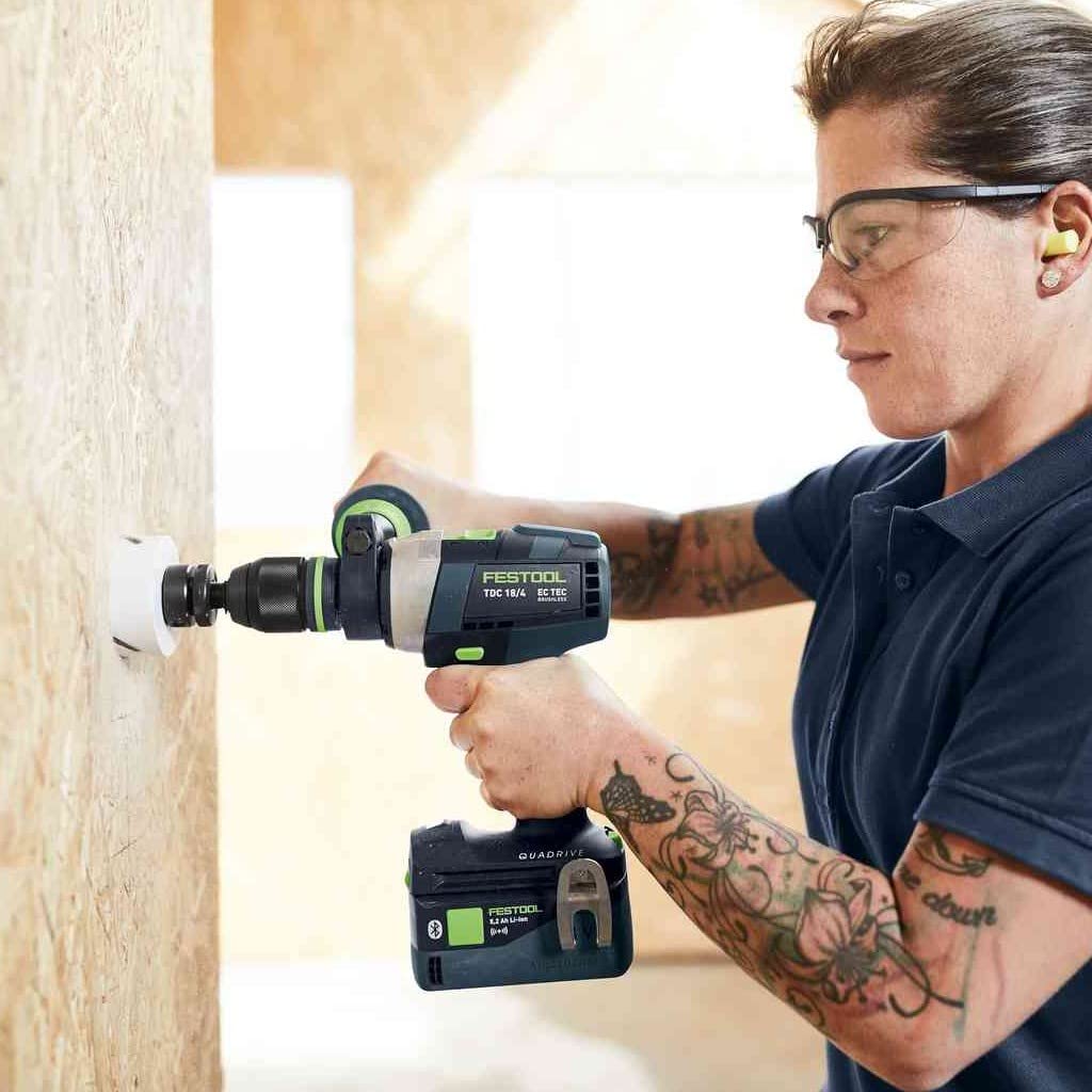 Festool Akku-Bohrschrauber TDC 18/4 QUADRIVE I-Set – inkl. Akkus, Ladegerät, Zubehör im Systainer