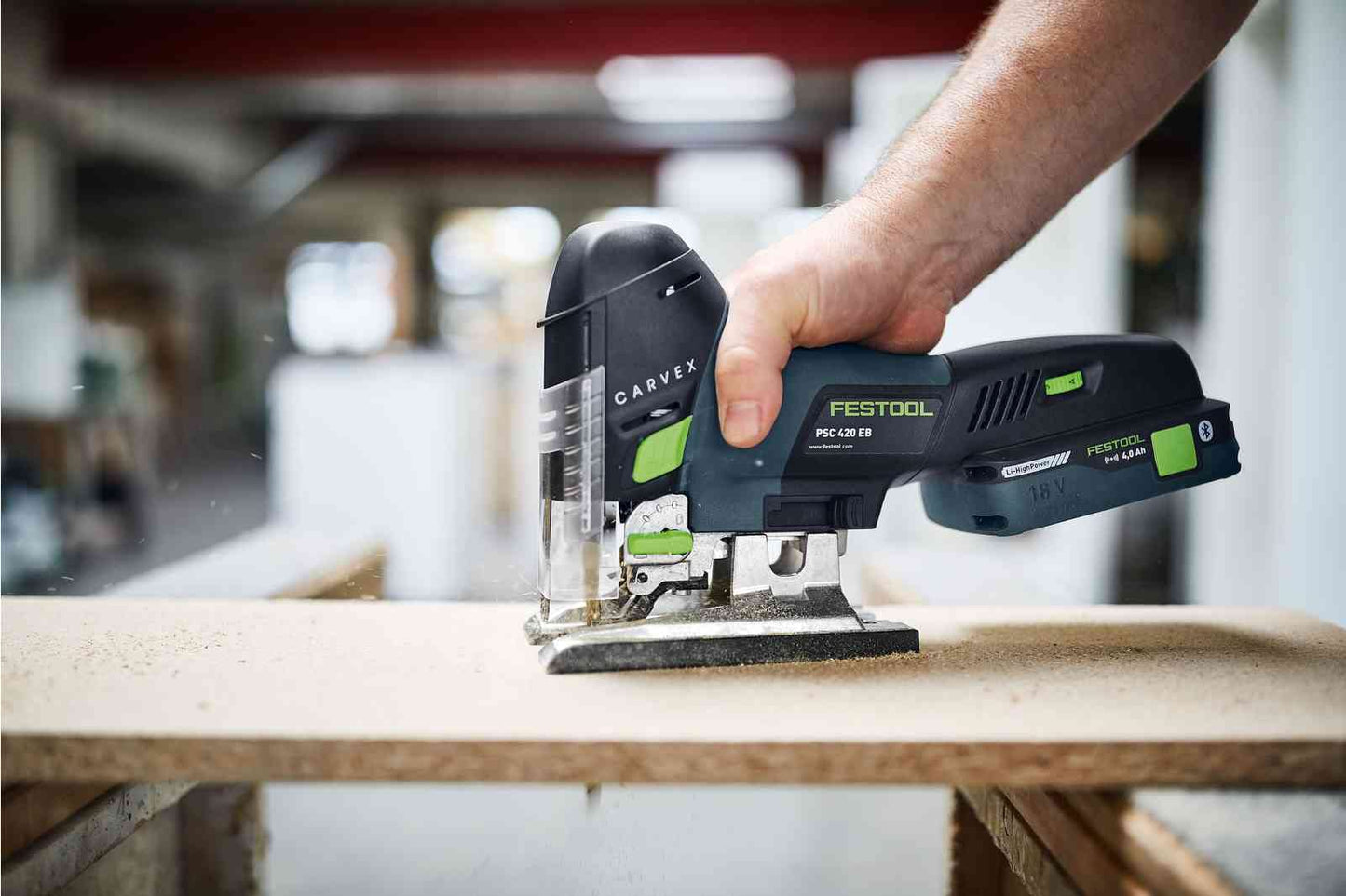 Festool Akku-Pendelstichsäge PSC 420 CARVEX I-Set – inkl. Akku, Ladegerät, Sägeblätter & Zubehör im Systainer