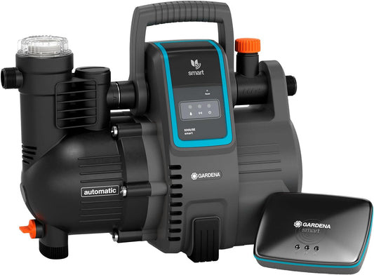 Gardena smart Pressure Pump Set: Hauswasserautomat via App / Tablet steuerbar, inklusive smart Gateway, Fördermenge 5000 l/h, Trockenlaufsicherung, Keramikabdichtung (19106-20)