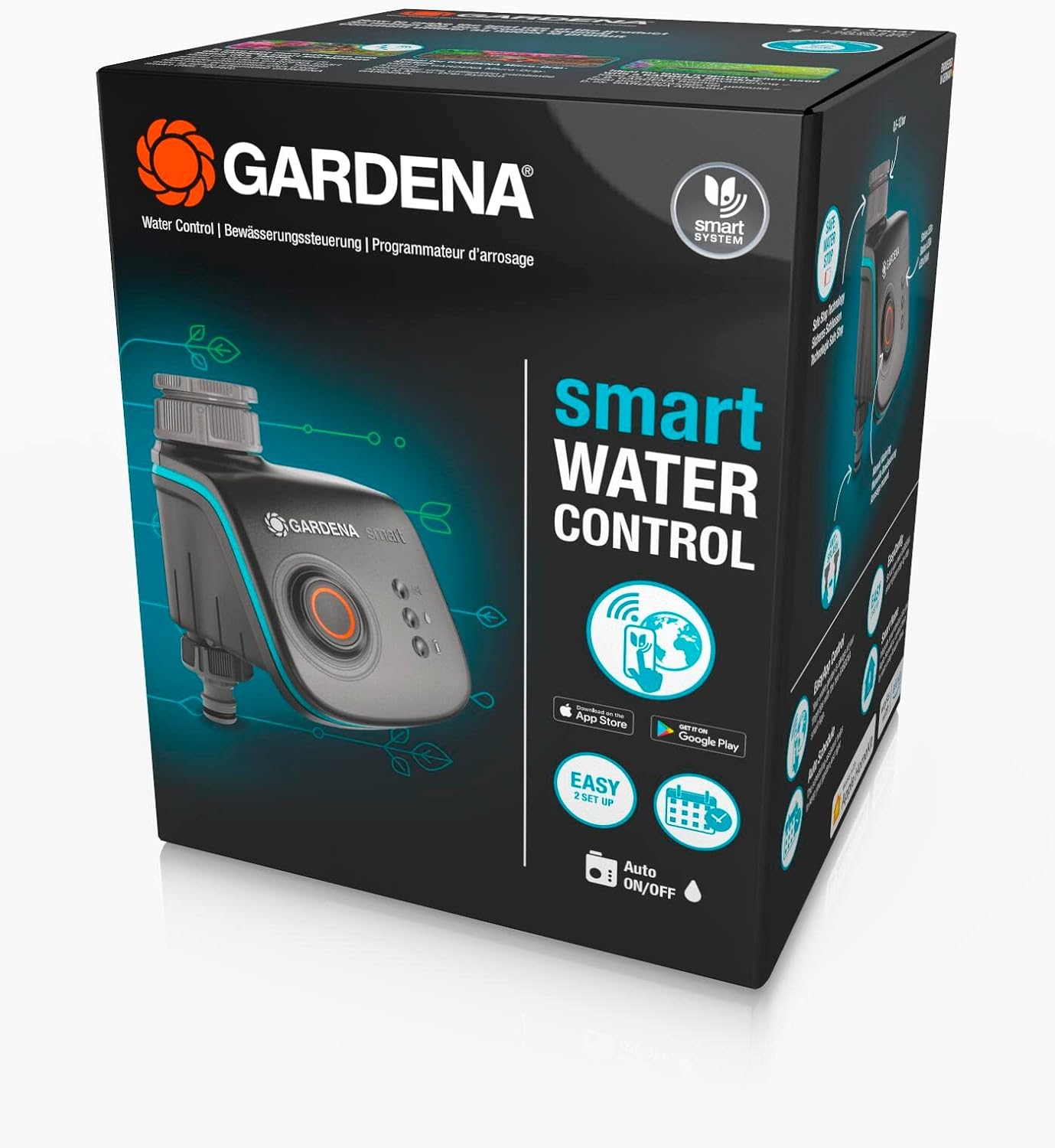 Gardena smart Water Control: Intelligenter Bewässerungscomputer mit smart App steuerbar, Frostwarnsystem, bewährte Ventiltechnik, ideal geeignet für Micro-Drip-System oder Sprinklersystem (19031-20)