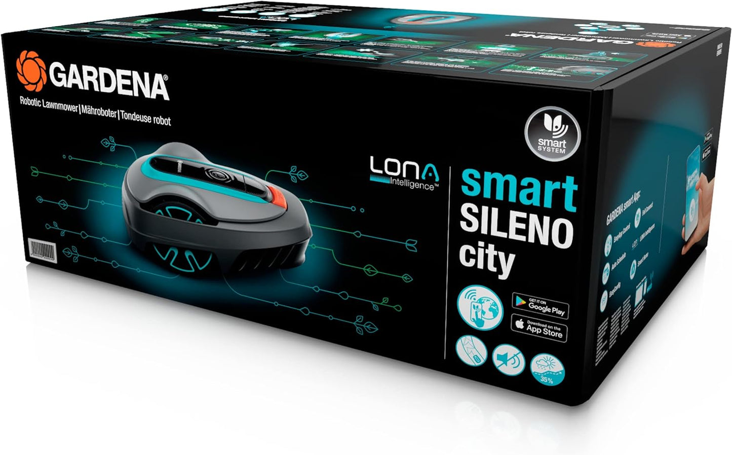 Gardena Mähroboter smart SILENO city 600 m² Set: Innovative LONA AI-Technologie, Steuerung per App, SensorControl