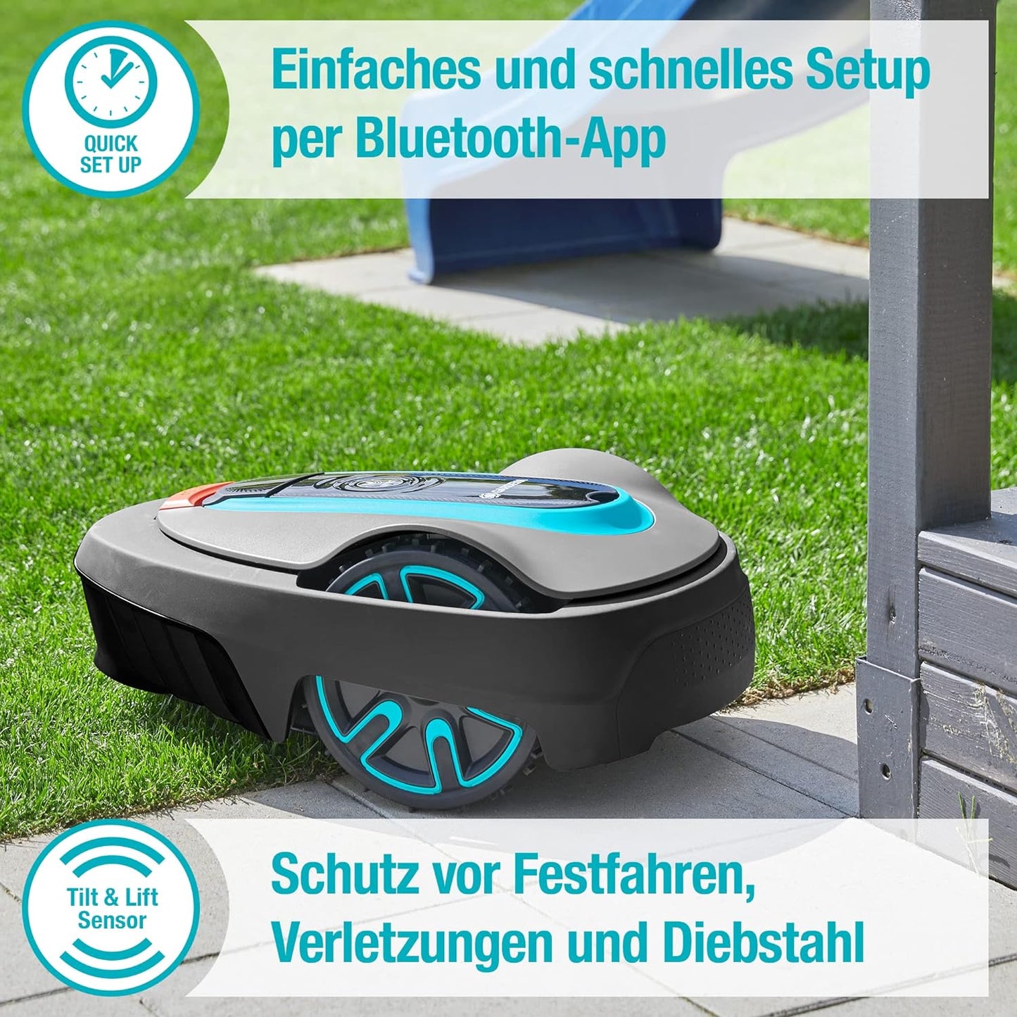 Gardena Mähroboter smart SILENO city 600 m² Set: Innovative LONA AI-Technologie, Steuerung per App, SensorControl