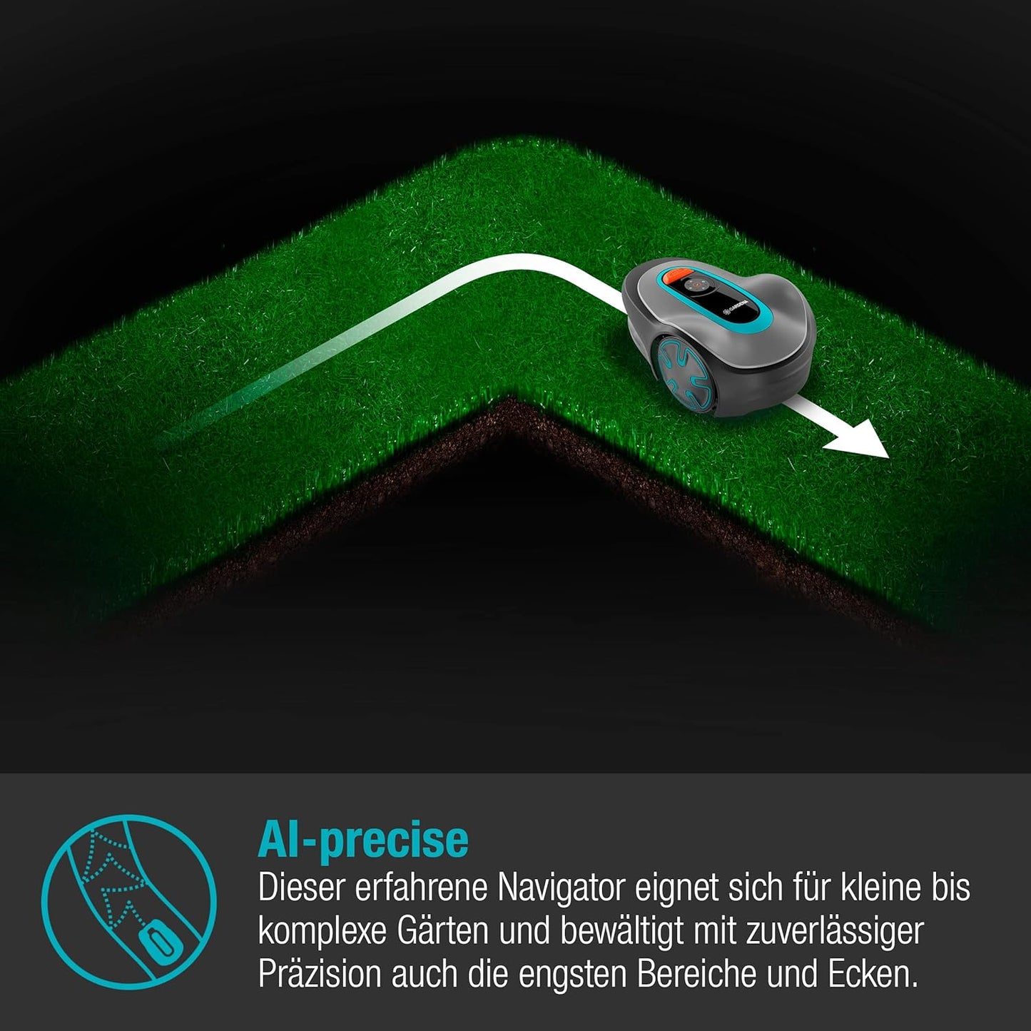 Gardena Mähroboter SILENO minimo 250 m²: intelligenter Rasenmäher mit optimaler Konnektivität, mit Gardena Bluetooth App programmierbar, DE-Version (15201-20)