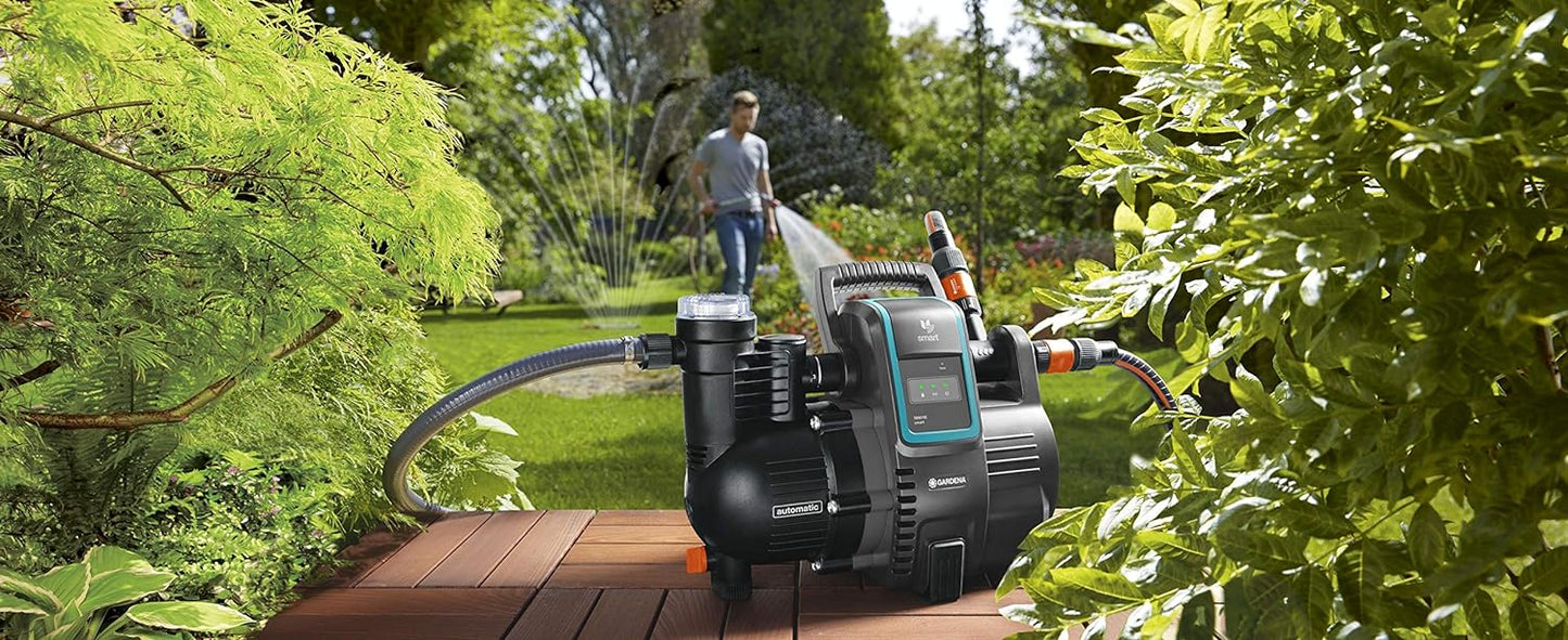 Gardena smart Pressure Pump Set: Hauswasserautomat via App / Tablet steuerbar, inklusive smart Gateway, Fördermenge 5000 l/h, Trockenlaufsicherung, Keramikabdichtung (19106-20)