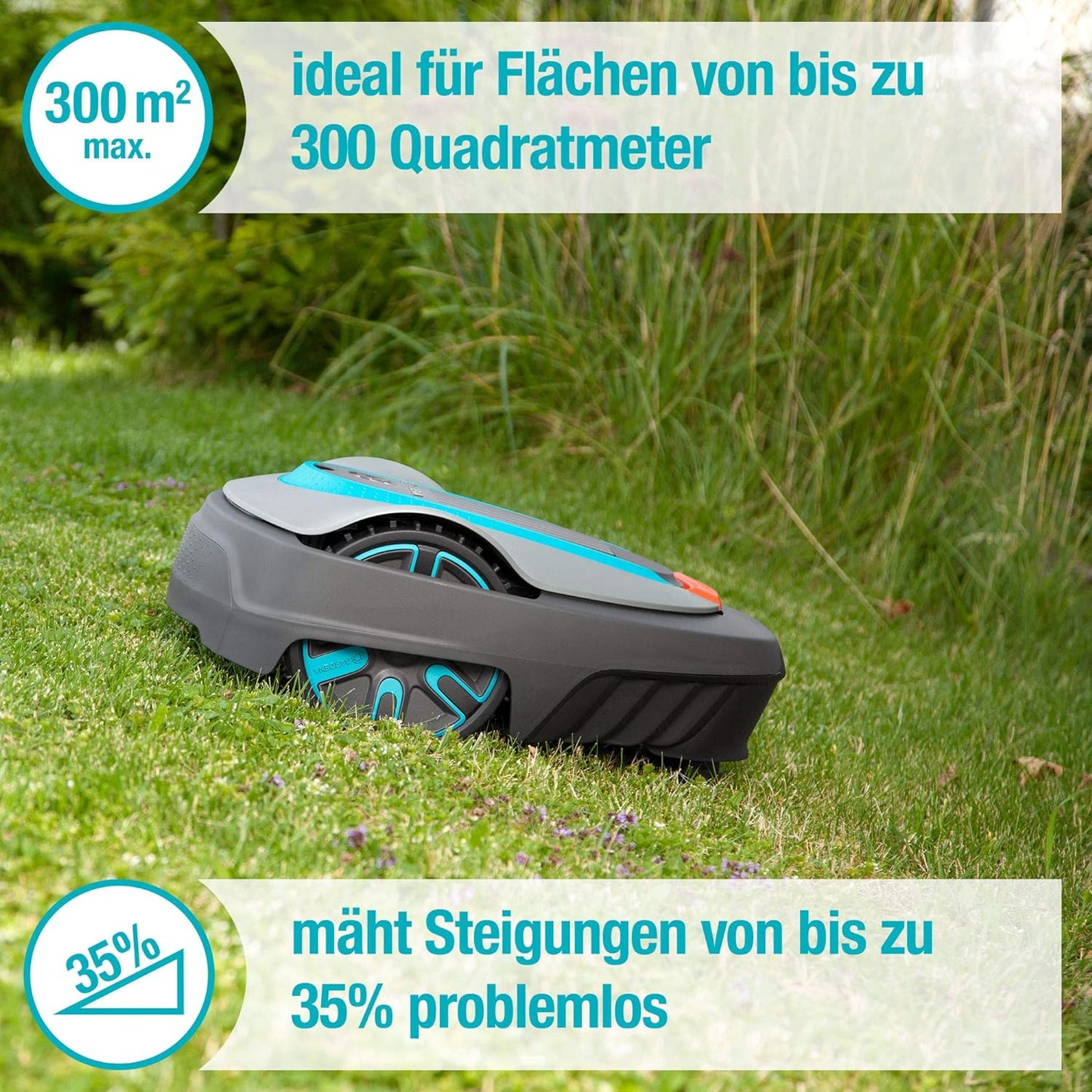 Gardena Mähroboter smart SILENO city 600 m² Set: Innovative LONA AI-Technologie, Steuerung per App, SensorControl