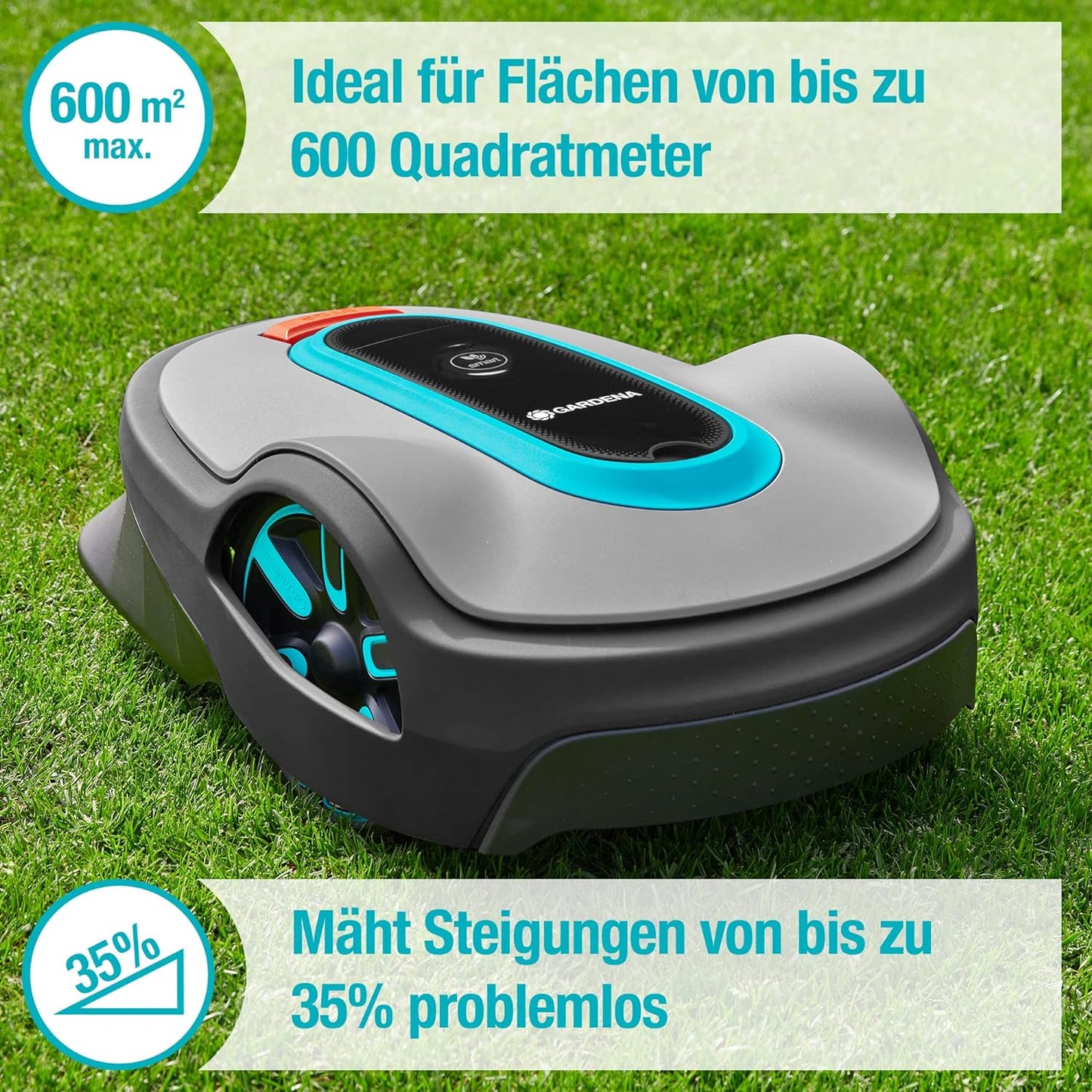 Gardena Mähroboter smart SILENO city 600 m² Set: Innovative LONA AI-Technologie, Steuerung per App, SensorControl